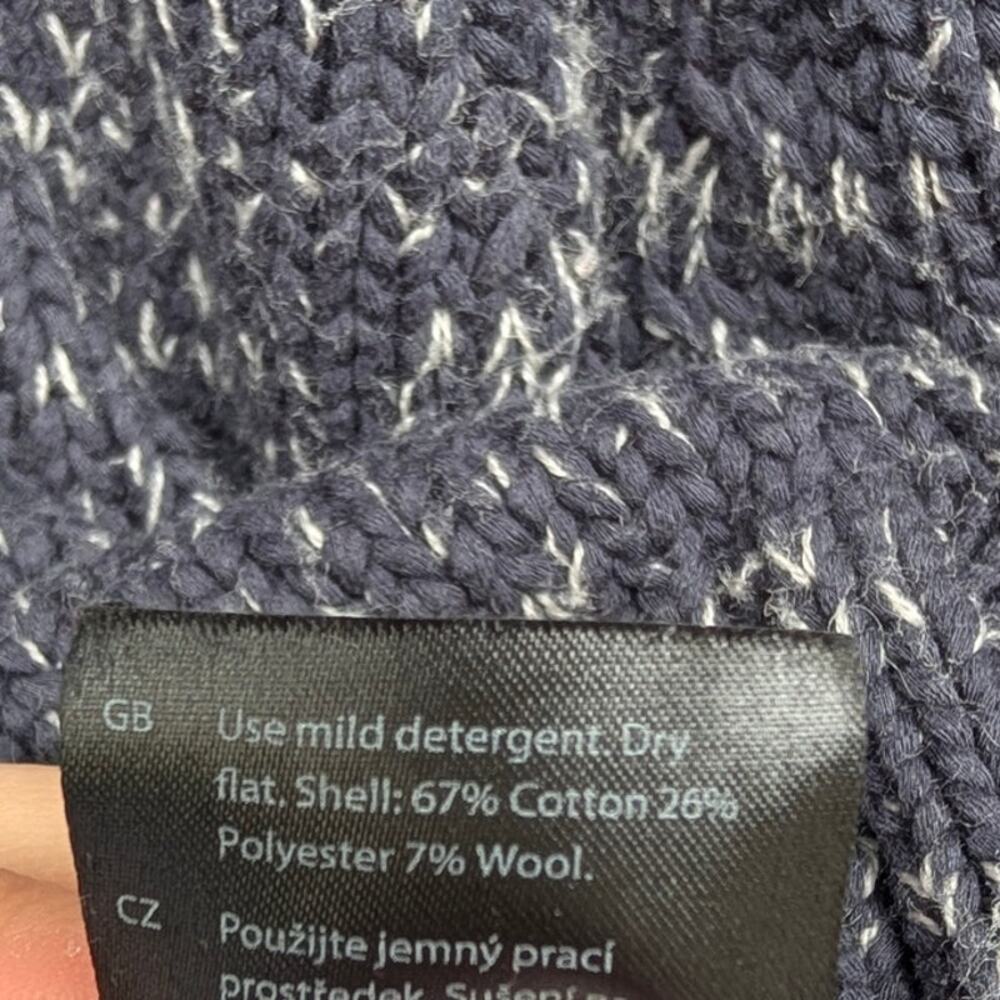 COS Contrast-Knit Jumper Womens M Dark Gray Wool Blend Long Sleeve Crewneck - Picture 7 of 8